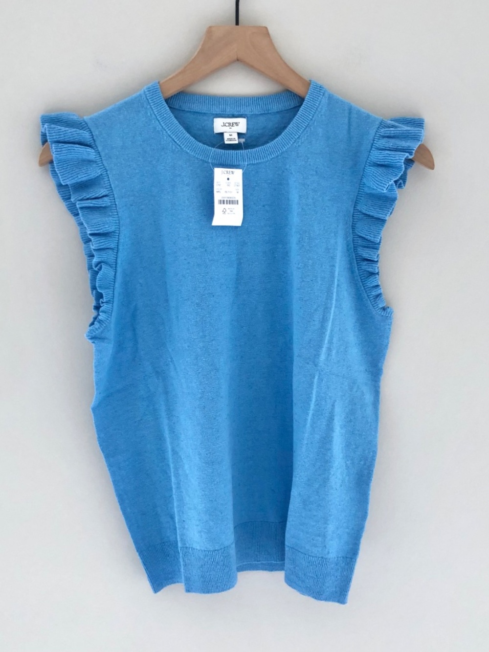 NWT J.Crew Factory Ruffle-sleeve Sweater Shell - Picture 1 of 6